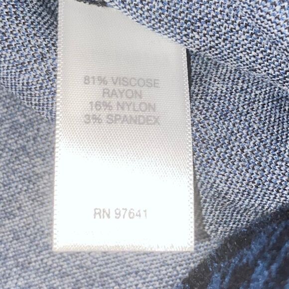 J. Jill Ponte Black Blue Houndstooth Faux Wrap Pull On Pencil Skirt Sz Med Tall - Picture 6 of 6